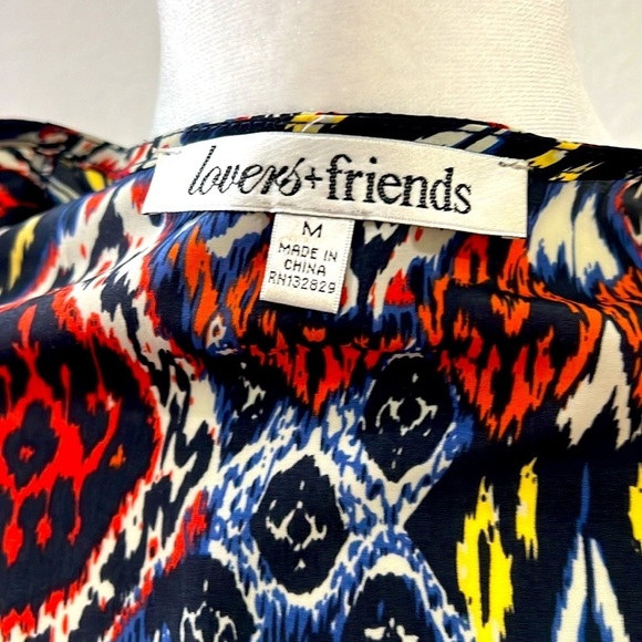 EXCELLENT CONDITION! lovers and friends long sleeve colorful blouse size M - Picture 11 of 12